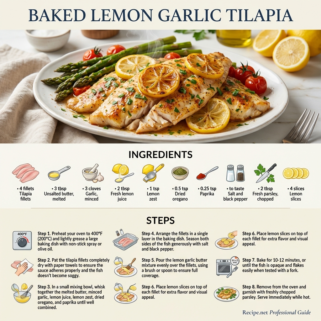 Baked Lemon Garlic Tilapia Infographic