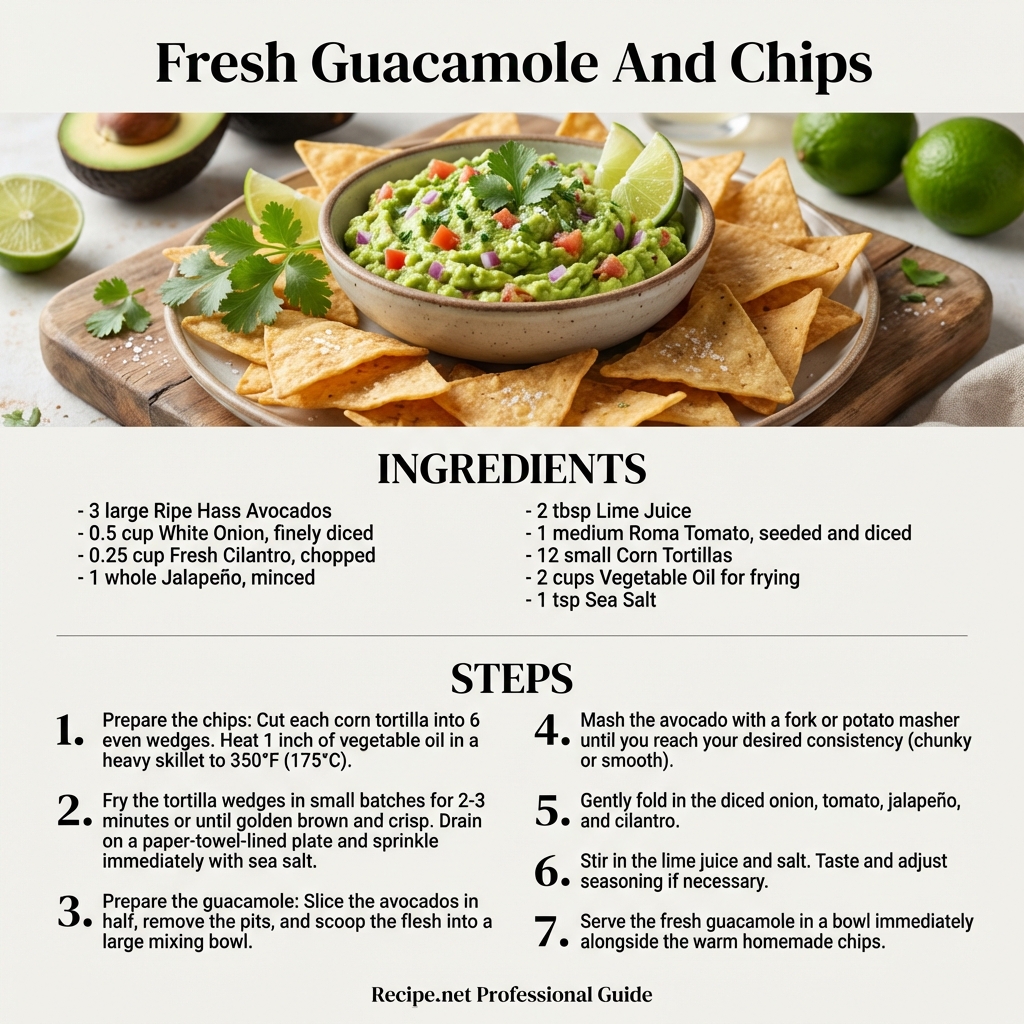 Fresh Guacamole And Chips Infographic
