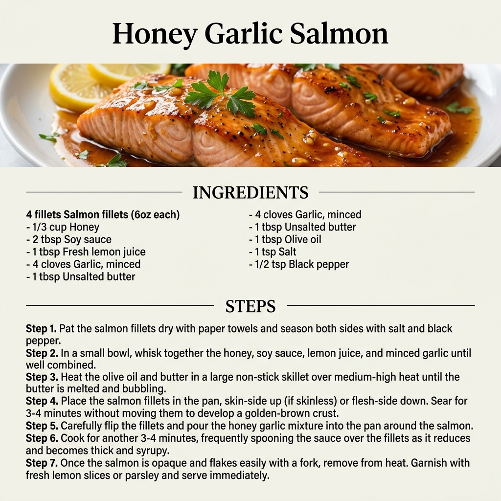 Honey Garlic Salmon Infographic