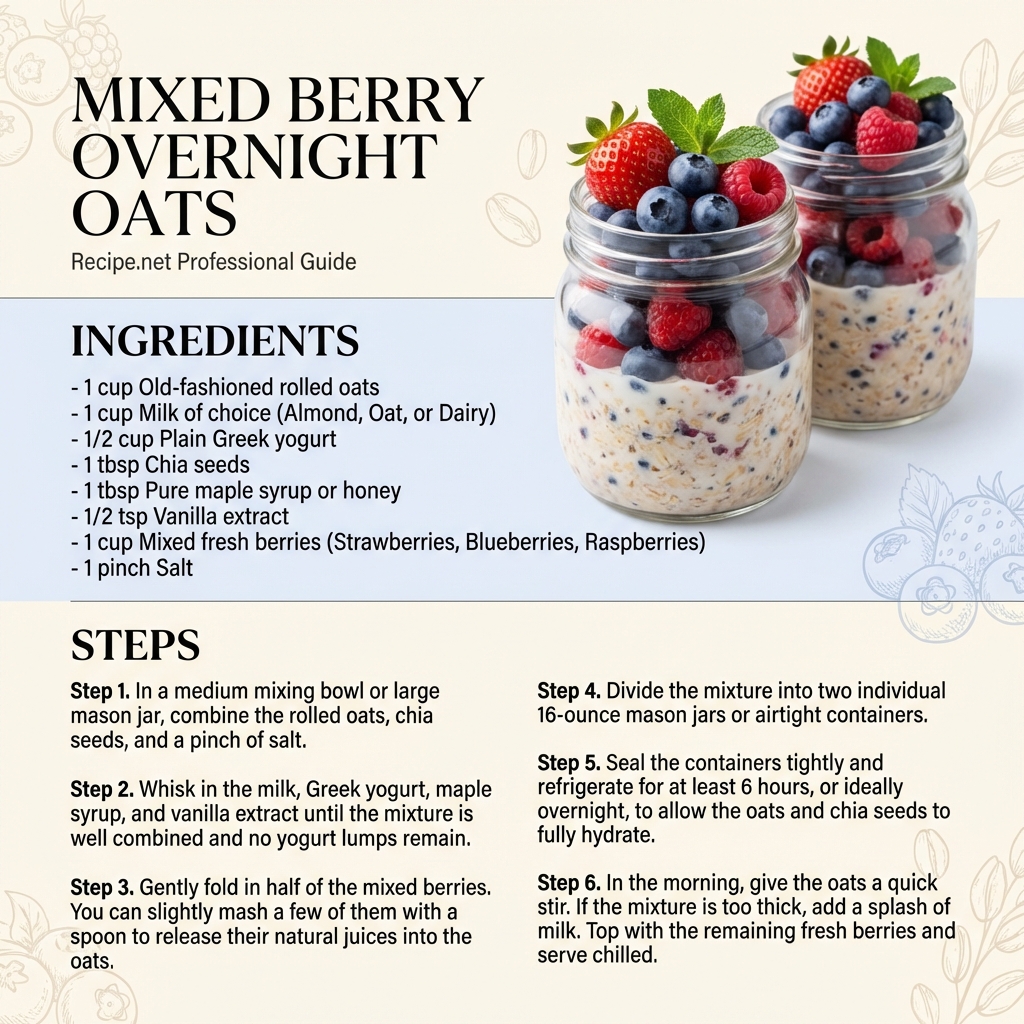 Mixed Berry Overnight Oats Infographic