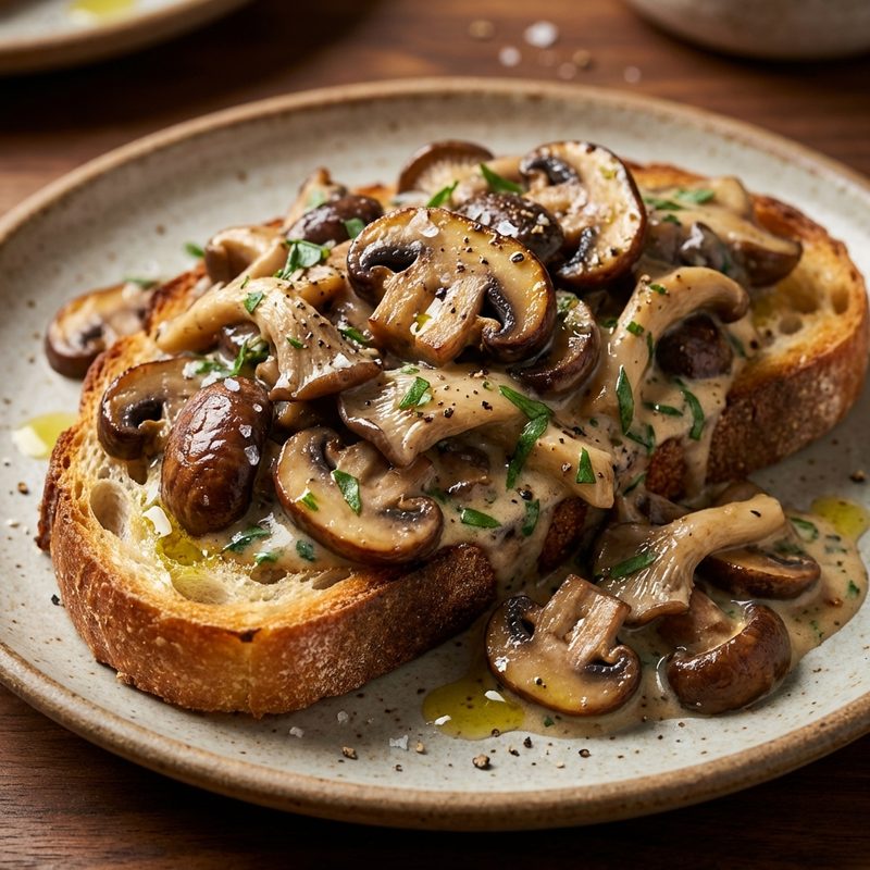 Mushroom Toast with Tarragon Cream